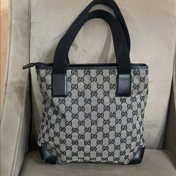 Gucci Black and Gray Signature Tote
